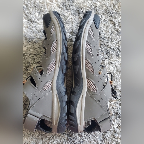 Mossimo Supply Co. Gray Leather Slip On Draw Cord Sport Sandals Men's Shoe 10 - Picture 6 of 11